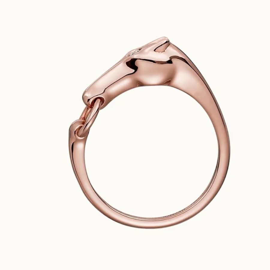 現貨商品 近新閒置品 Hermes 台灣專櫃 正貨商品 馬上鑽玫瑰金戒指 尺寸52號-4