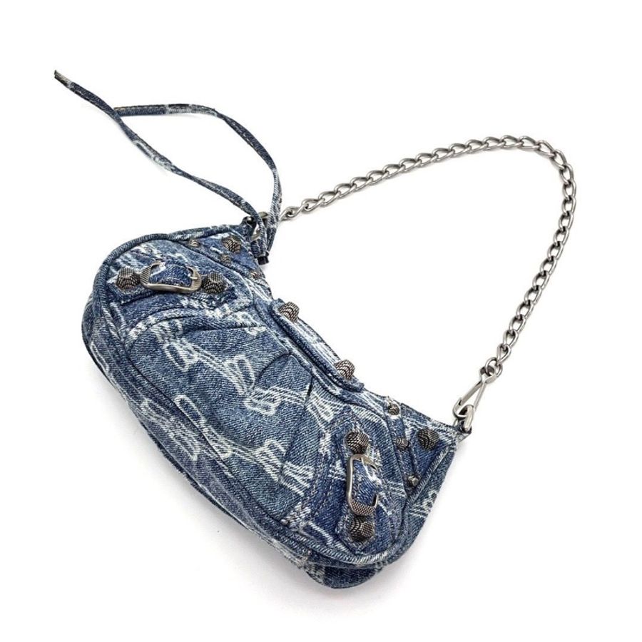 BALENCIAGA Le Cagole牛仔肩背斜背包21*10*4.5 9新 配件塵袋-2