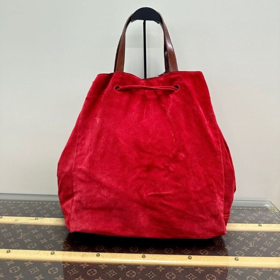 BALENCIAGA 紅棕拼色 麂皮手提托特包33*39*20 9新 配件塵袋-4