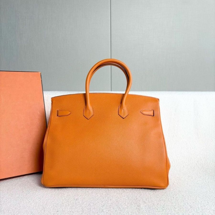 Hermes Birkin35 橙色銀扣 Epsom皮35*26*18 9新 配件塵袋 鑰匙*2 鎖-4