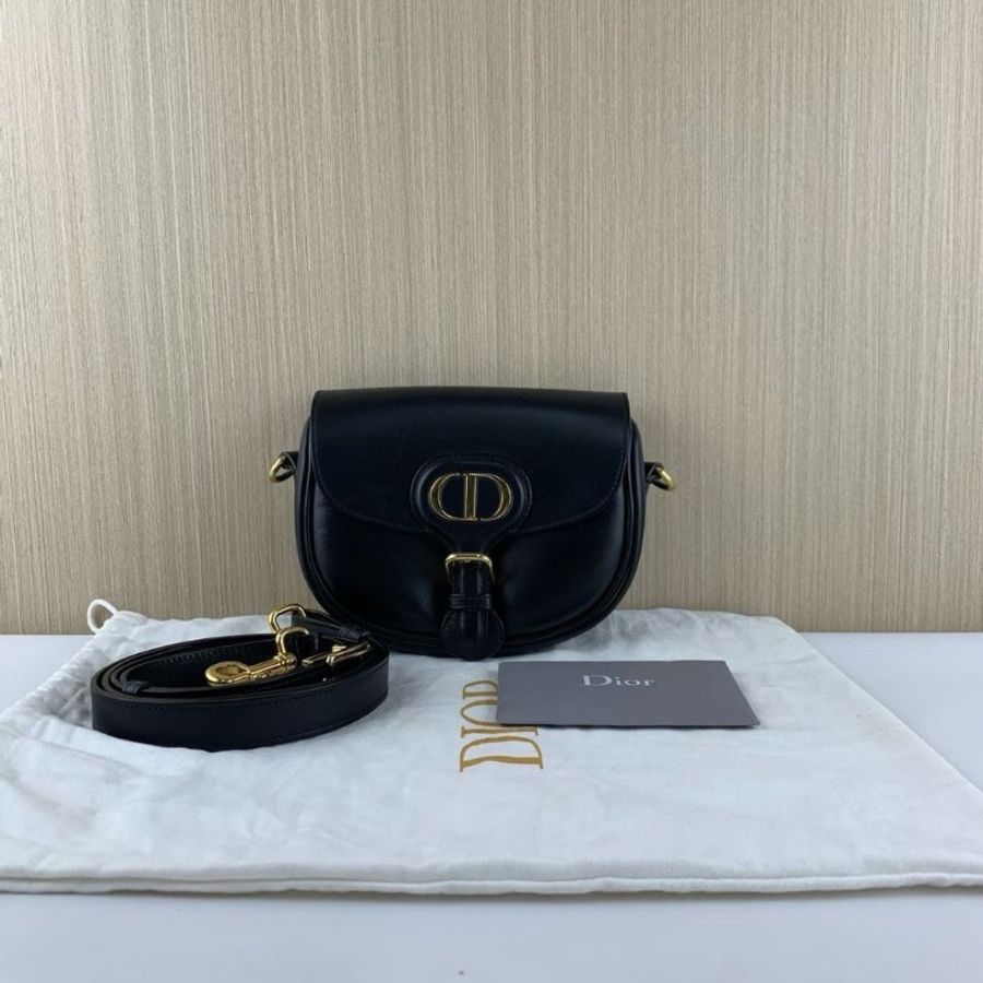 Dior bobby 黑金 全皮小號 馬鞍包️ 18*14*5 9新 配件塵袋-1