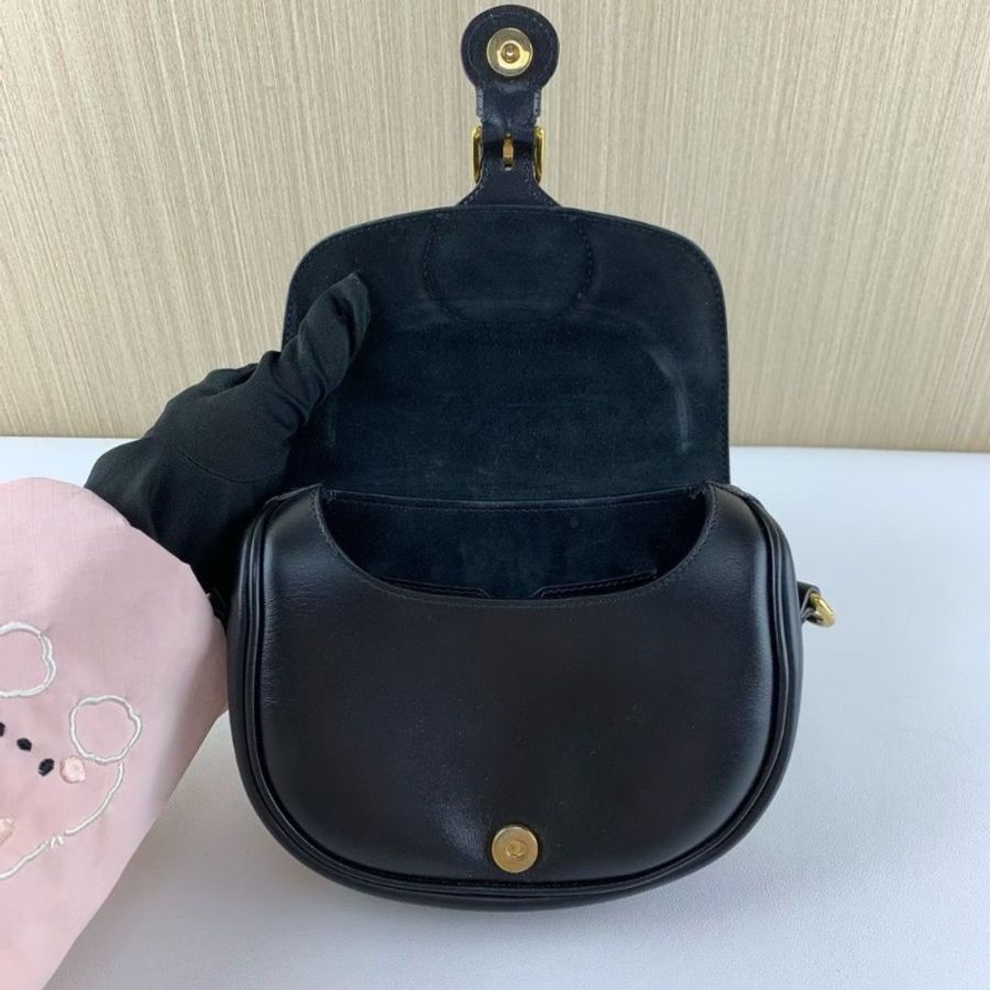 Dior bobby 黑金 全皮小號 馬鞍包️ 18*14*5 9新 配件塵袋-2