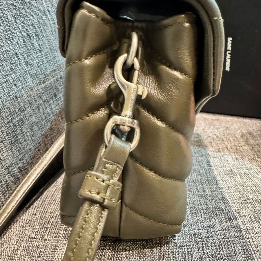 Saint Laurent YSL Loulou Small 小牛皮 肩背包 深卡其綠2018|附原盒-15