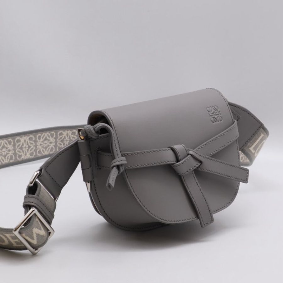 LOEWE Gate dual馬鞍包 - mini灰-10
