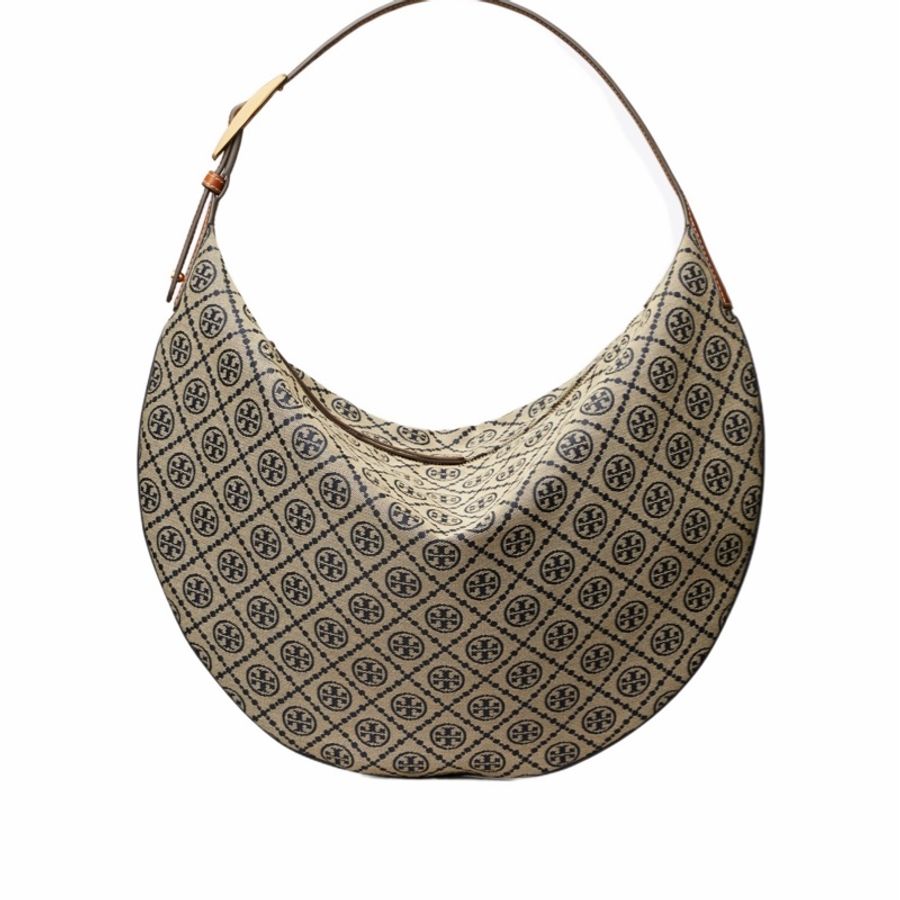 Tory Burch 女士 T Monogram 新月包均碼碼49.5cm*35.5cm-1