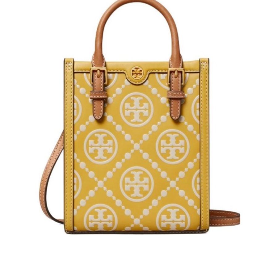 Tory Burch 女士 T Monogram迷你琴譜托特包單肩包均碼碼長:16cm,寬:6.5cm,高:18.5cm-0