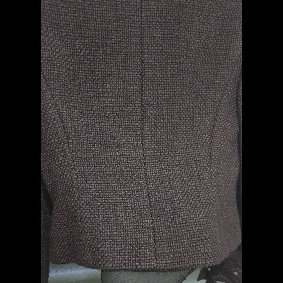 Chanel 深咖毛呢雙口袋繡亮片外套-18