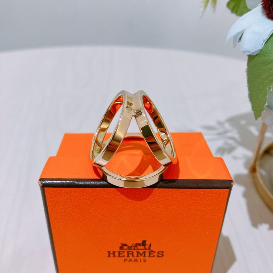 TK1927 愛馬仕 絲巾圈 Hermes Trio Scarf 90 Ring Gold Color-3