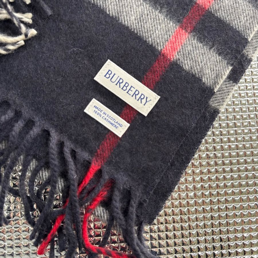 「員購特價」經典款全新BURBERRY ［專櫃價19500］羊絨格紋圍巾 博柏利克什米爾圍巾-10