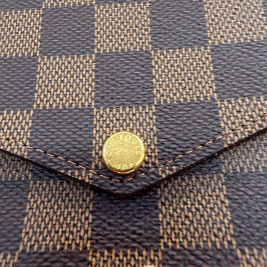 LV 咖格金釦三合一斜背鍊包N40492-1