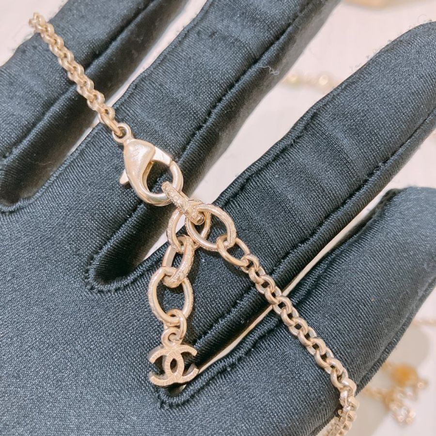 TK1929 香奈兒 花花珍珠 長頸鏈 CC logo And Flower Long Pearl Necklace Pearl x GHW-7