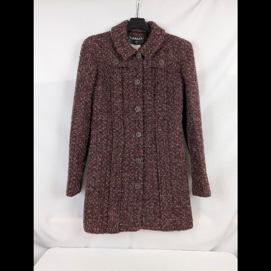 莉亞精品♡CHANEL 小香風大衣 尺碼36 二手美品-0