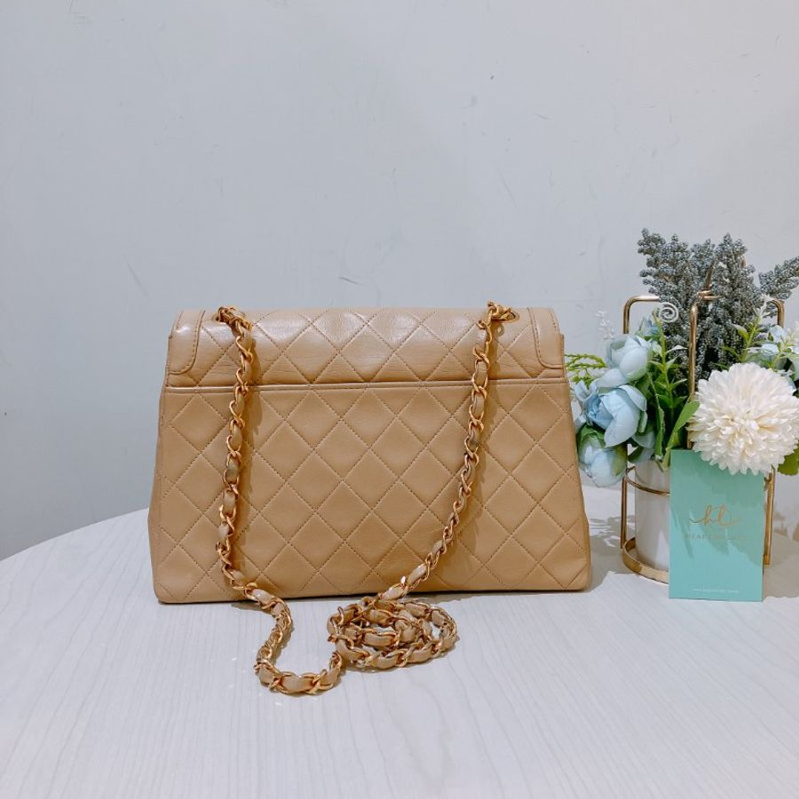 TK1931 香奈兒 淺褐色 復古 翻蓋手袋 Vintage Flap Bag Small Lambskin-2