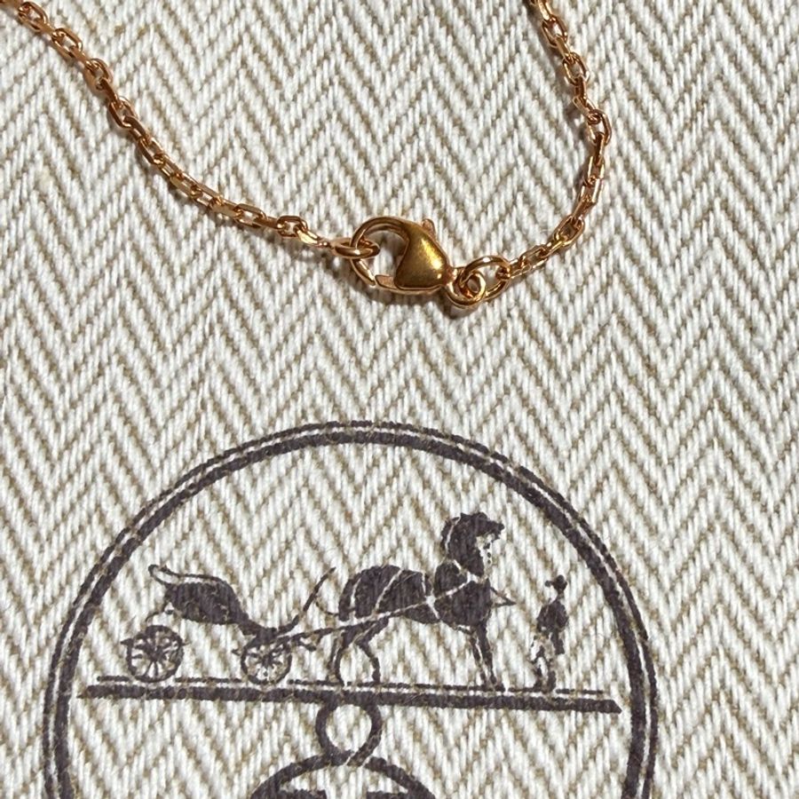 全新閑置愛馬仕Hermes Mini小H項鍊 經典橘POP-4