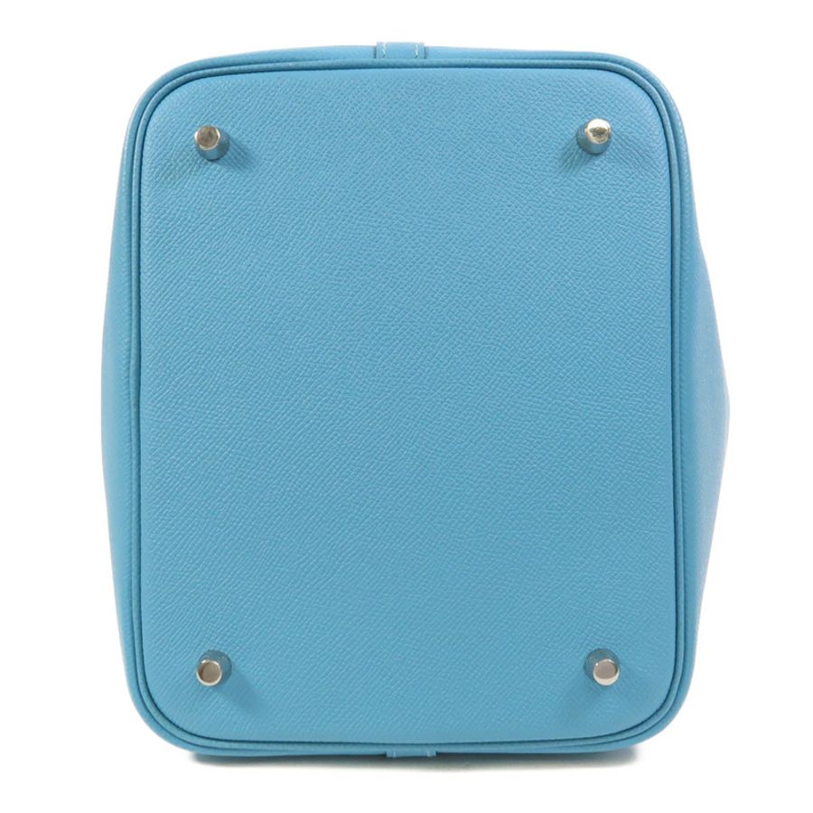 HERMES Epsom皮革Picotin MM銀扣手挽袋Bleu Du Nord-3