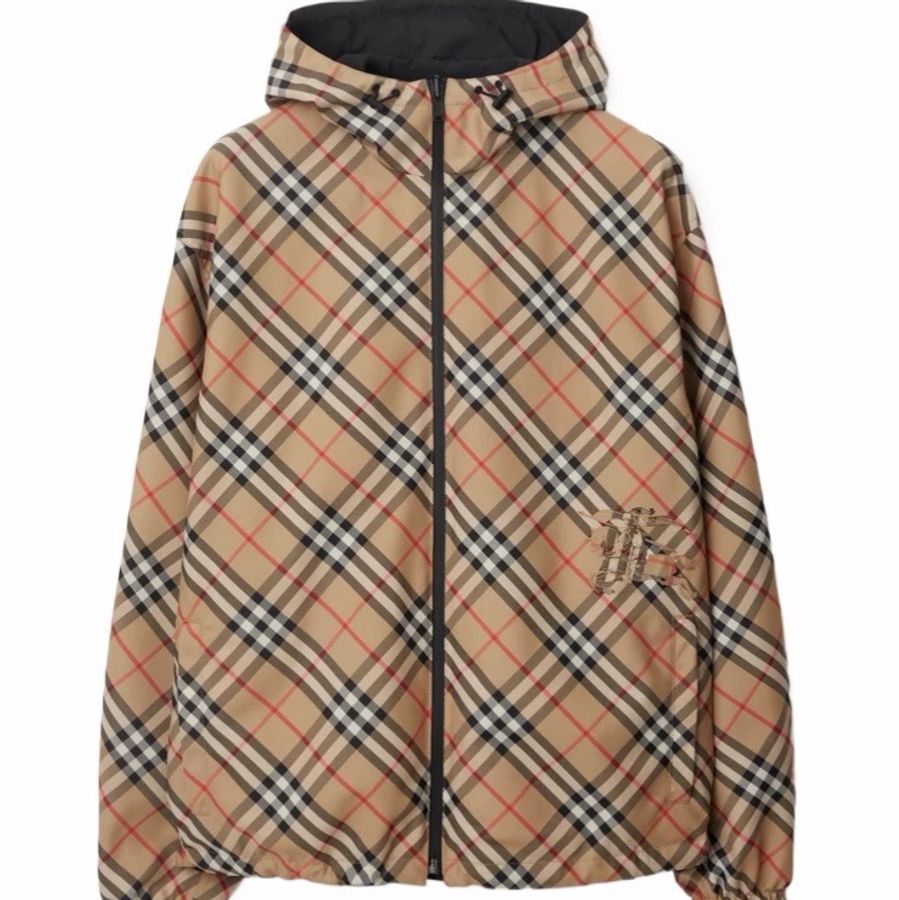 Burberry 男士 雙面格紋休閒夾克XXXS XS S M L XL XXL碼模特身高 184 CM,穿著 UK M 碼-0