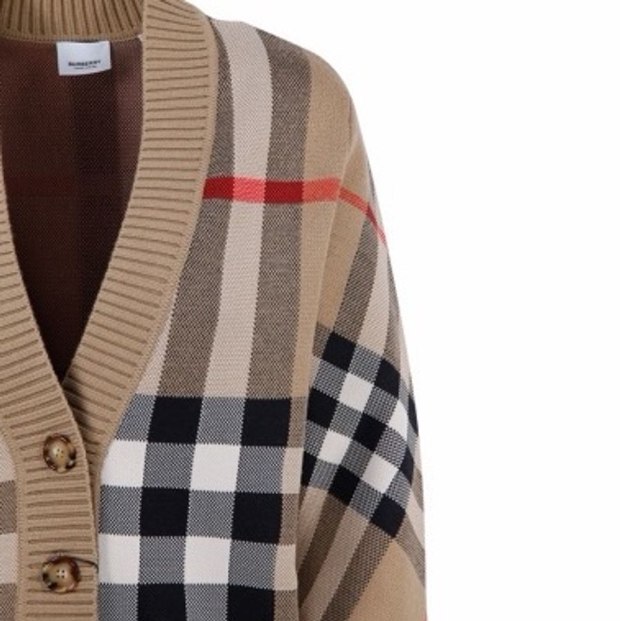 Burberry 女士 格紋羊毛混紡開衫XXXS XXS XS S M L XL碼-2
