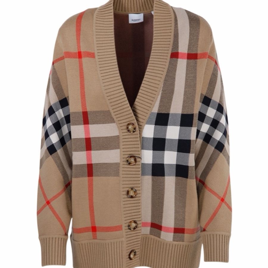 Burberry 女士 格紋羊毛混紡開衫XXXS XXS XS S M L XL碼-4