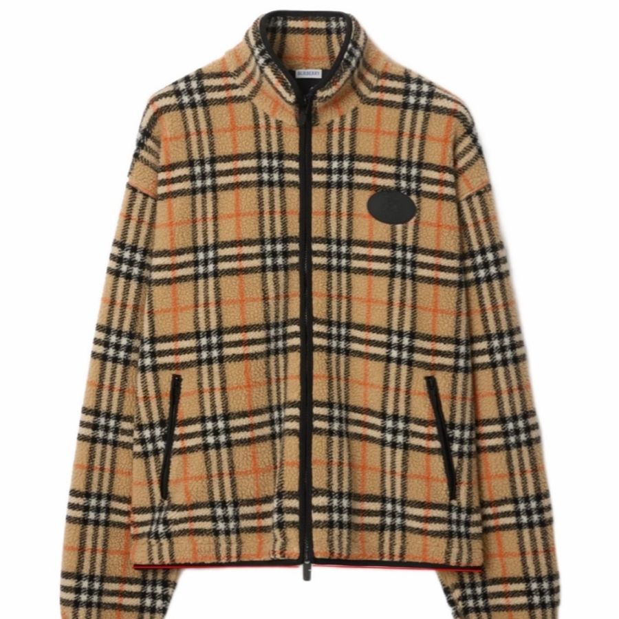 Burberry 男士 格紋羊毛羊絨混紡抓絨衛衣S M L XL碼-0