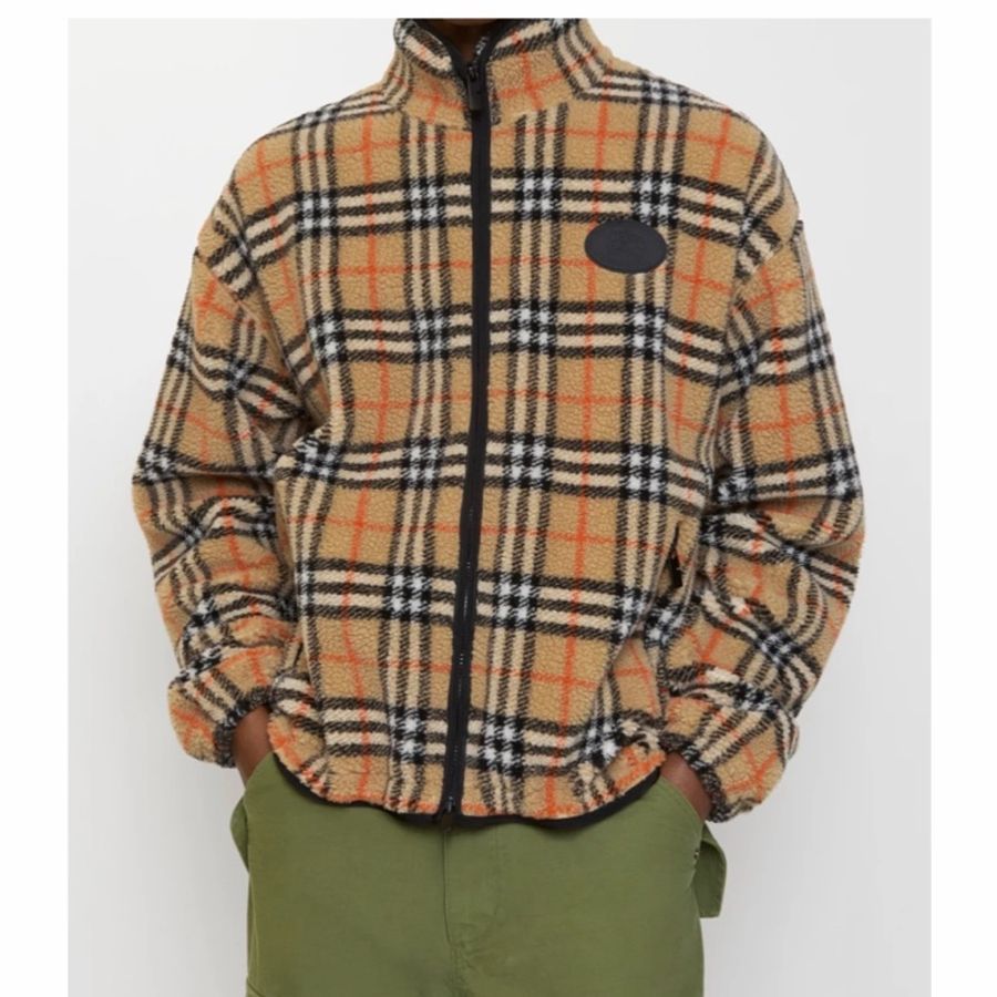 Burberry 男士 格紋羊毛羊絨混紡抓絨衛衣S M L XL碼-1