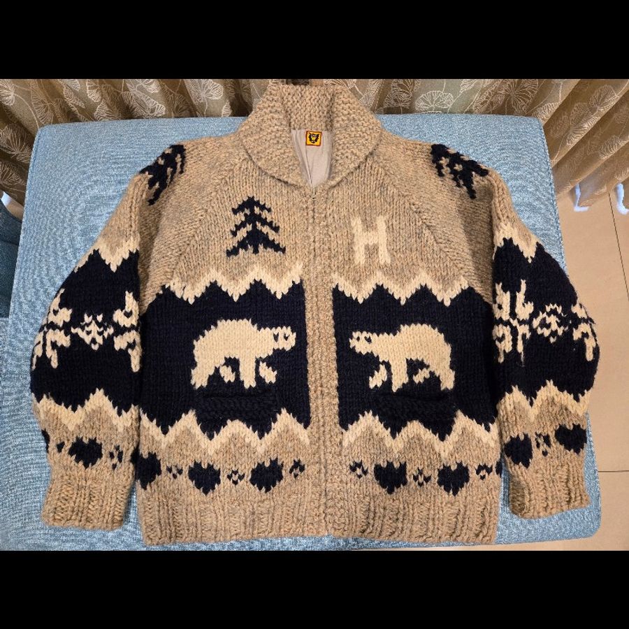 HUMAN MADE北極熊羊毛外套POLAR BEAR COWICHIAN-0