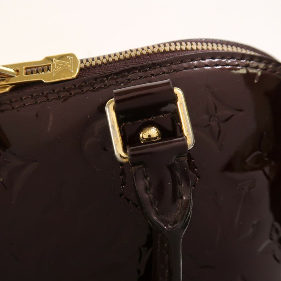 LOUIS VUITTON Monogram Vernis Alma PM金扣手挽袋-12