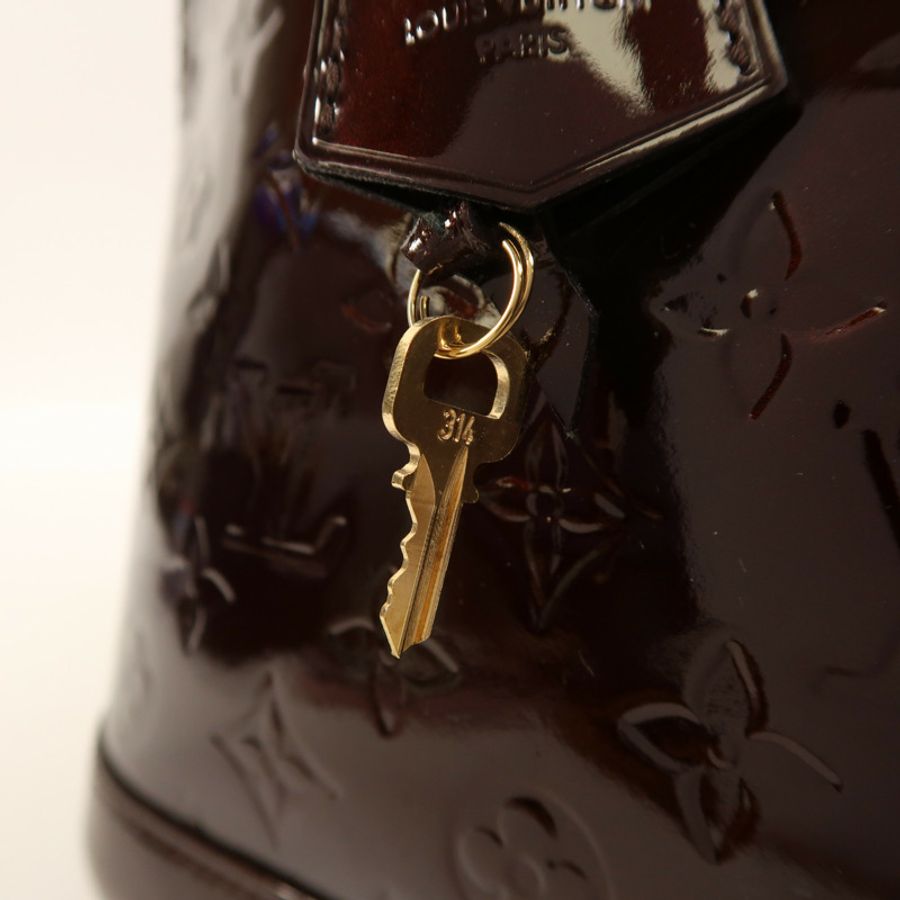 LOUIS VUITTON Monogram Vernis Alma PM金扣手挽袋-13