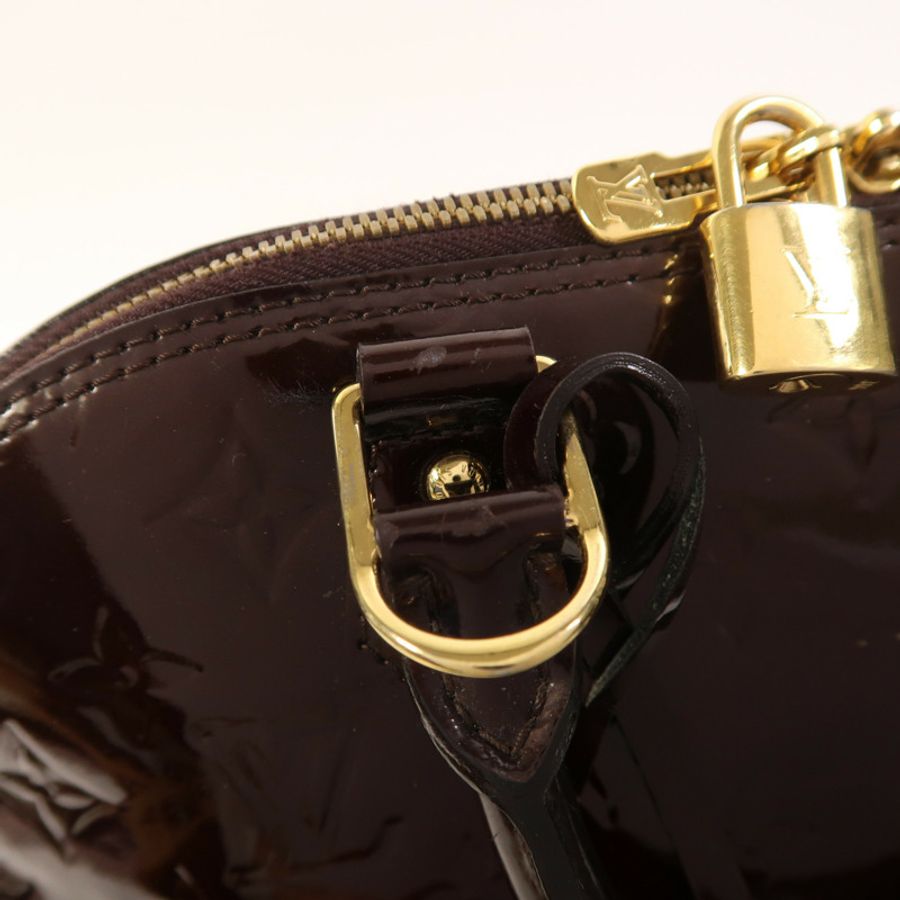 LOUIS VUITTON Monogram Vernis Alma PM金扣手挽袋-20