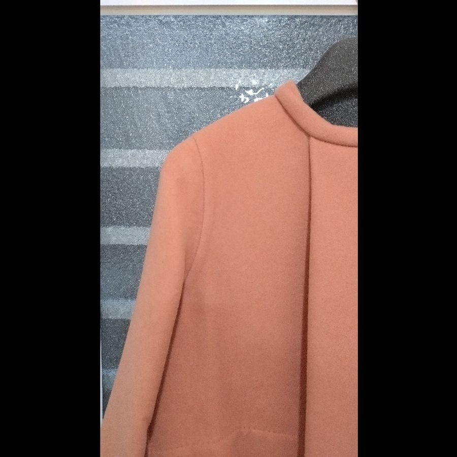 Hermes 粉膚色 cashmere 單釦外套-2