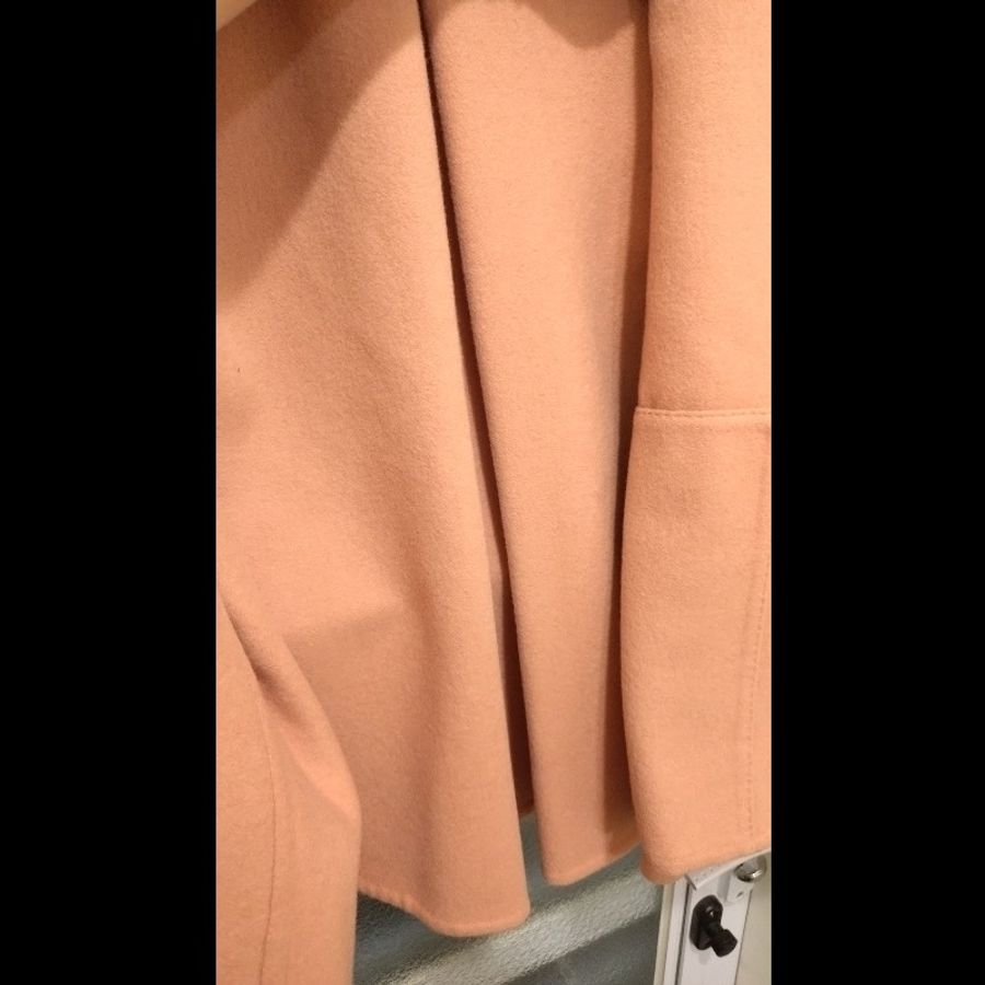 Hermes 粉膚色 cashmere 單釦外套-17