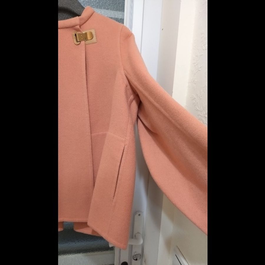 Hermes 粉膚色 cashmere 單釦外套-25