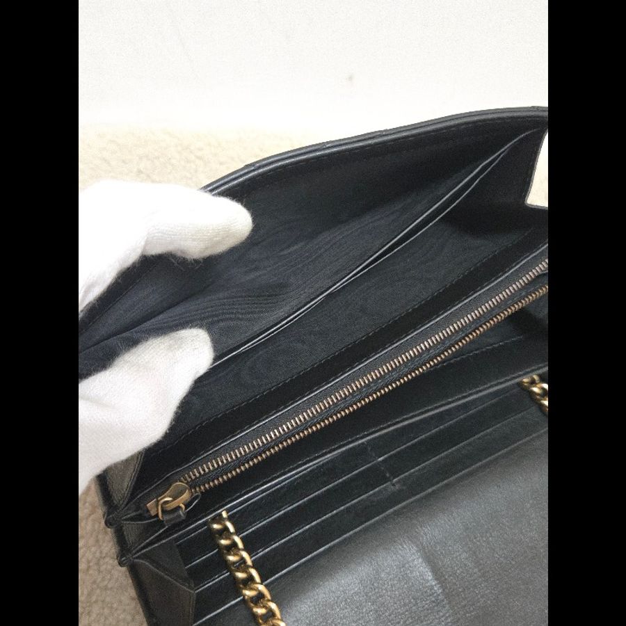 Gucci GG Marmont 金色雙G logo 馬蒙 馬夢 黑金 WOC 信封包 鏈帶包 斜背包 經典山形紋-35