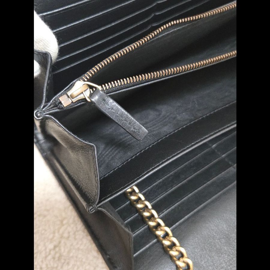 Gucci GG Marmont 金色雙G logo 馬蒙 馬夢 黑金 WOC 信封包 鏈帶包 斜背包 經典山形紋-38