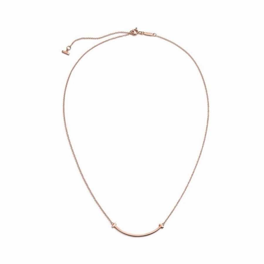 【經典必備】Tiffany & Co. T Smile 玫瑰金微笑項鍊 (小號) ｜戴上它，天天擁有好心情-1