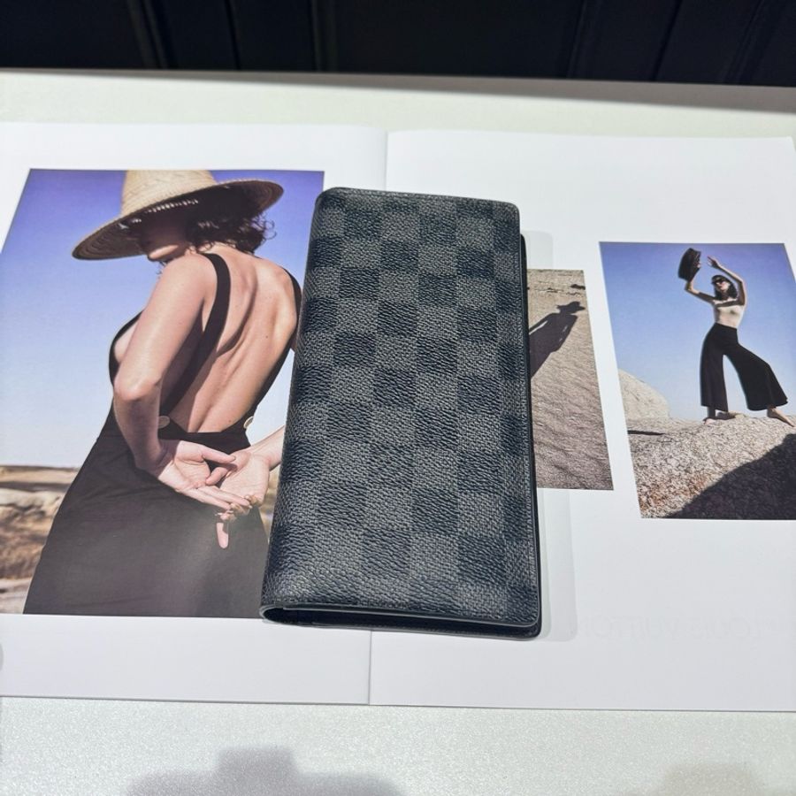 99新 Lv 棋盤格錢包長錢包-9