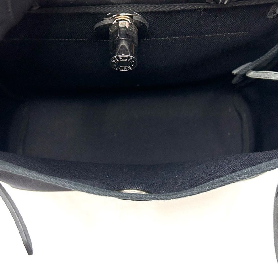 HERMES 帆布拼皮銀扣herbag31子母手提斜背包31*25*11 全新閒置配件塵袋購證鑰匙鎖-2