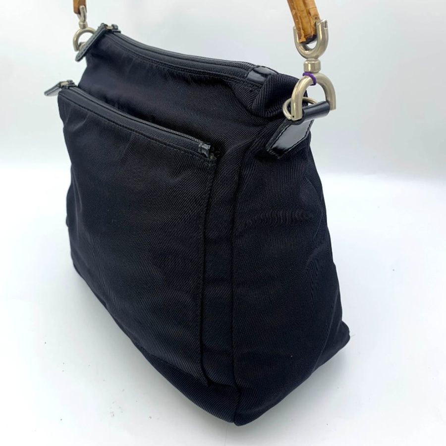 Gucci Black Bamboo 竹節帆布包,古馳,手提包,逛街包,單肩包,真品,正品,現貨,免運-1