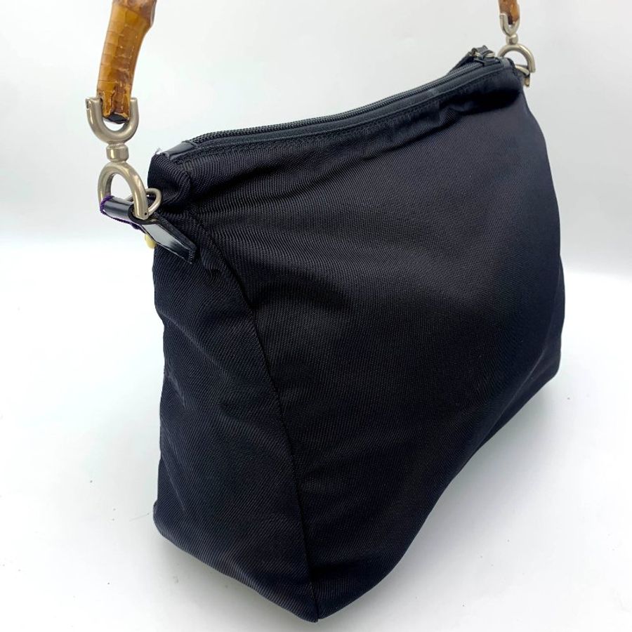 Gucci Black Bamboo 竹節帆布包,古馳,手提包,逛街包,單肩包,真品,正品,現貨,免運-2
