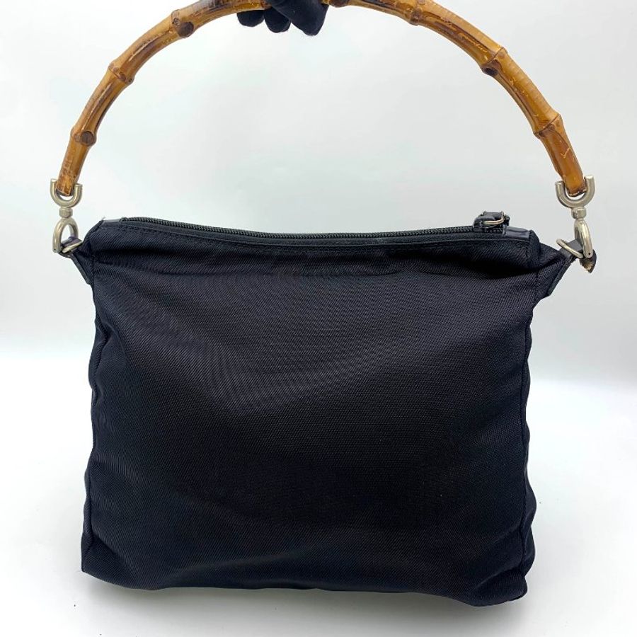 Gucci Black Bamboo 竹節帆布包,古馳,手提包,逛街包,單肩包,真品,正品,現貨,免運-3