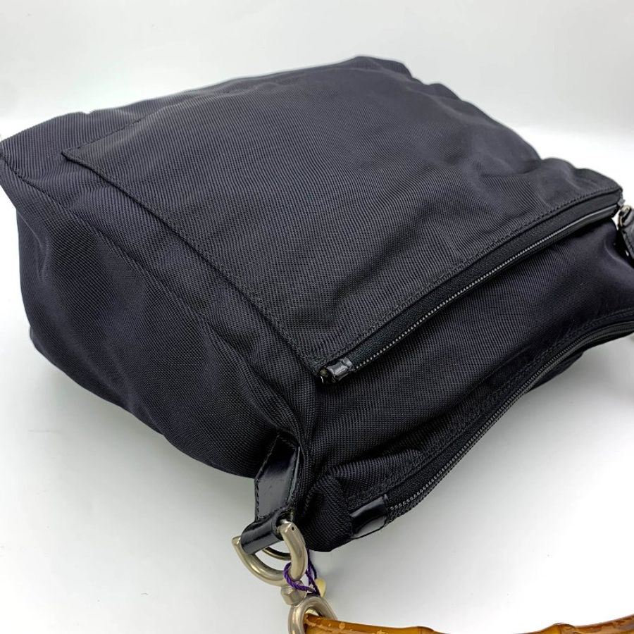 Gucci Black Bamboo 竹節帆布包,古馳,手提包,逛街包,單肩包,真品,正品,現貨,免運-16