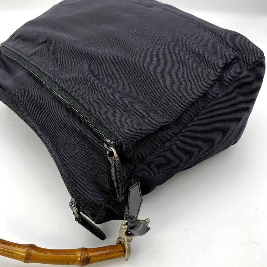 Gucci Black Bamboo 竹節帆布包,古馳,手提包,逛街包,單肩包,真品,正品,現貨,免運-17