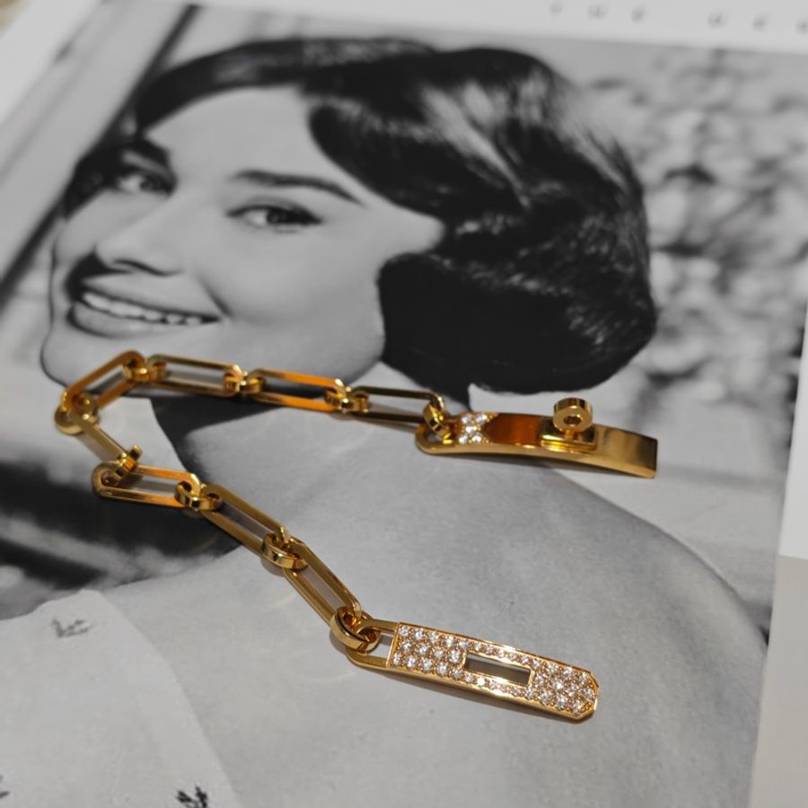 Hermes Kelly chain 半鑽手鏈 XS 有購證-5