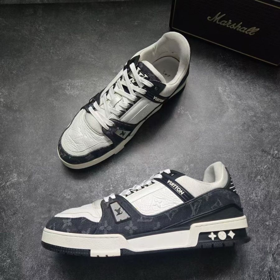 LOUIS VUITTON 路易威登 LV TRAINER 黑白牛仔 9碼/43碼-2