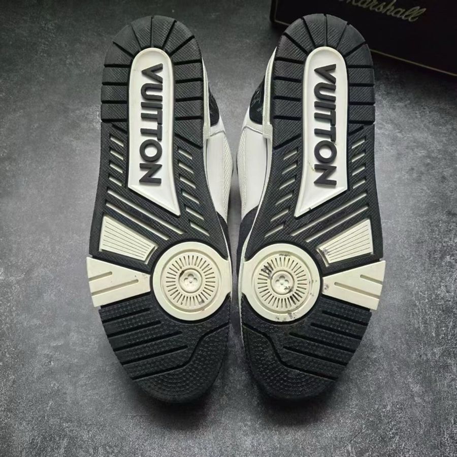 LOUIS VUITTON 路易威登 LV TRAINER 黑白牛仔魔術貼 10碼/44碼-9