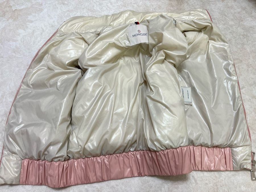 Moncler 粉色拼就杏色羽絨背心外套-9