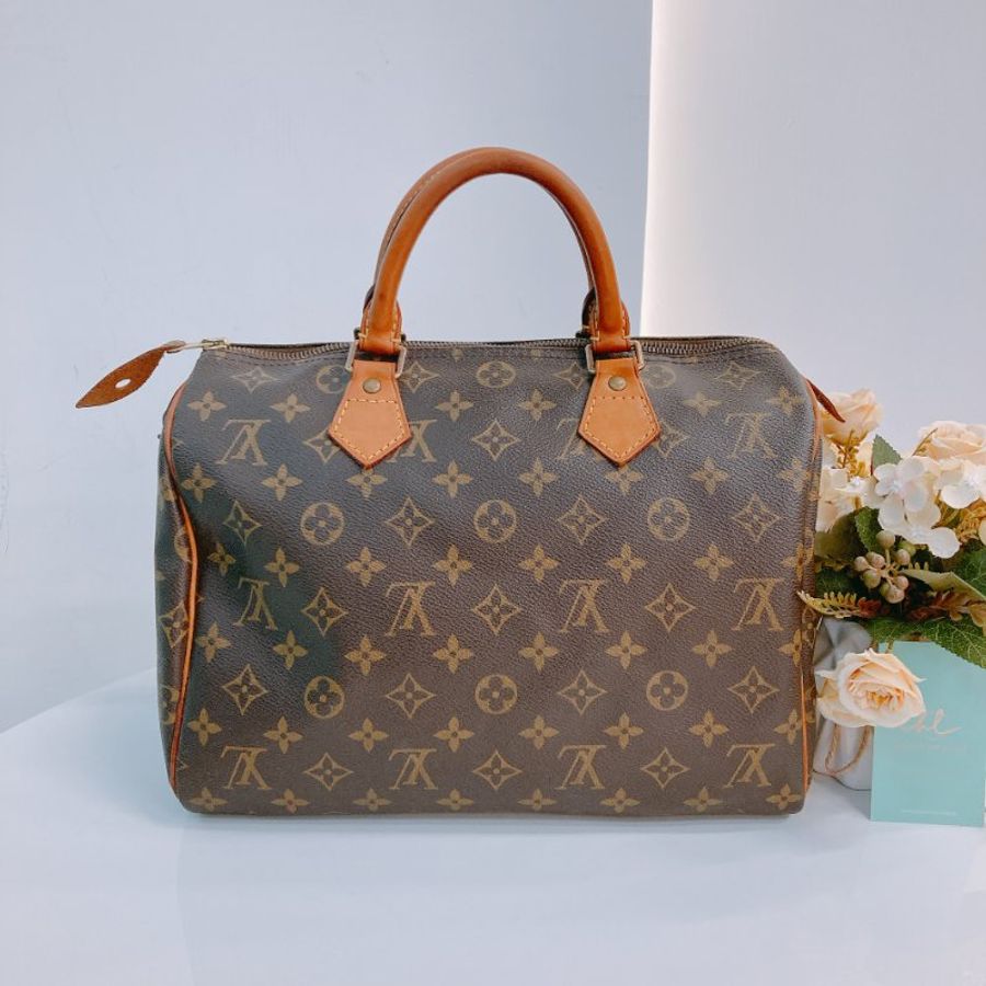 MS0543 Louis Vuitton 路易威登 旅行 機場 經典棕色手提包 Speedy 30 Handbag Canvas Monogram x GHW-1