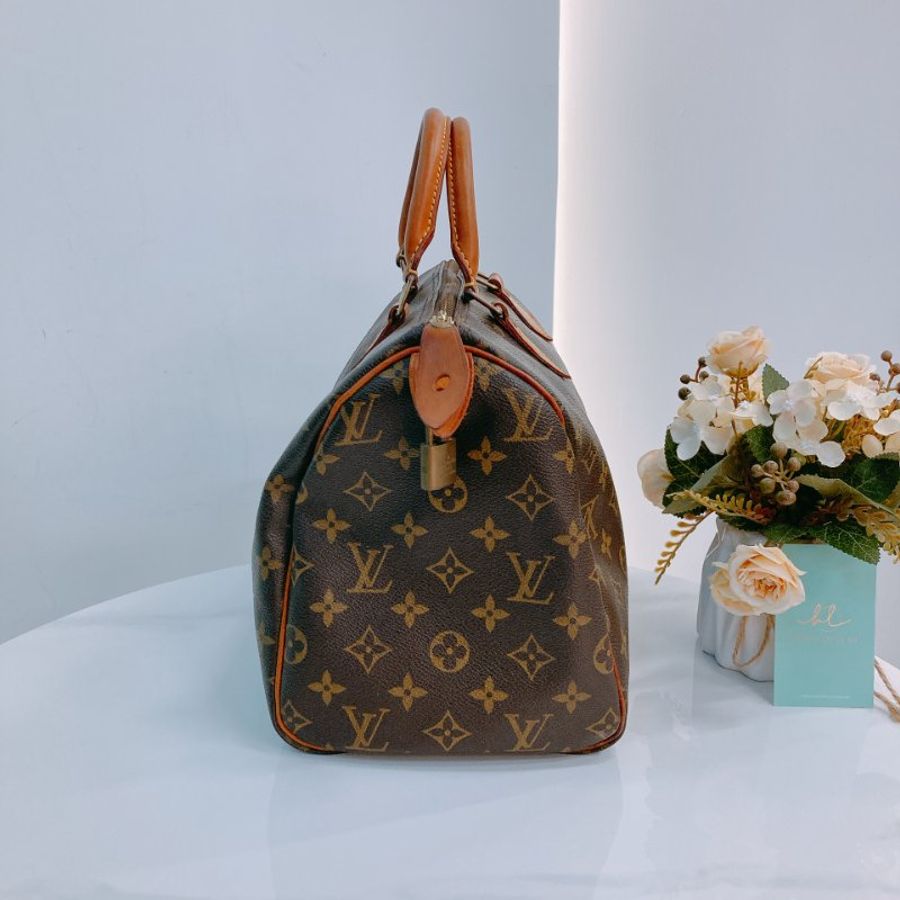 MS0543 Louis Vuitton 路易威登 旅行 機場 經典棕色手提包 Speedy 30 Handbag Canvas Monogram x GHW-2