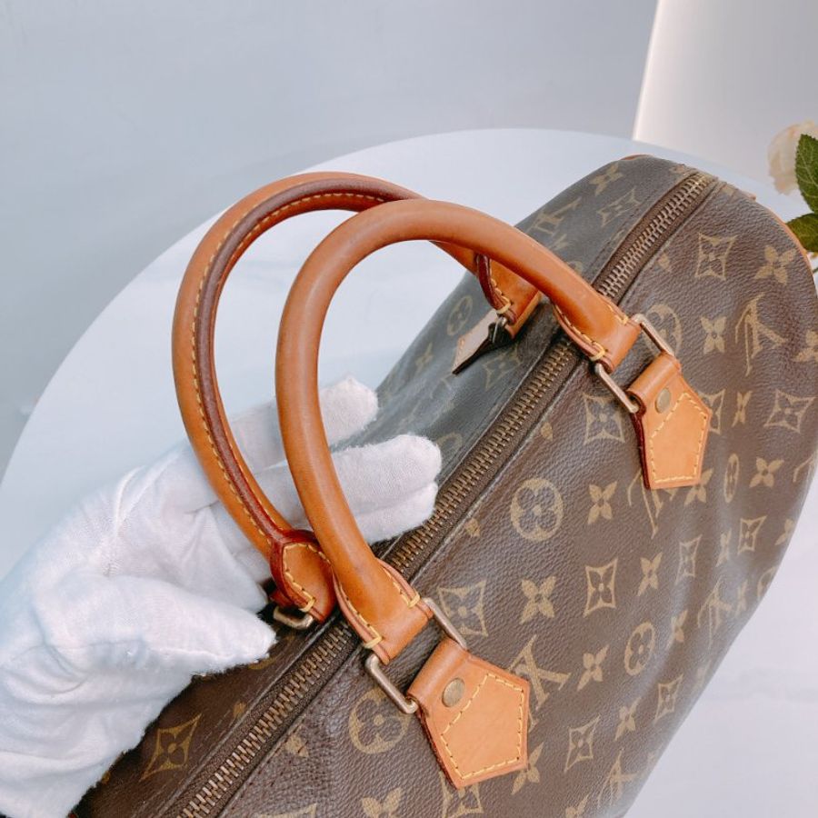 MS0543 Louis Vuitton 路易威登 旅行 機場 經典棕色手提包 Speedy 30 Handbag Canvas Monogram x GHW-11