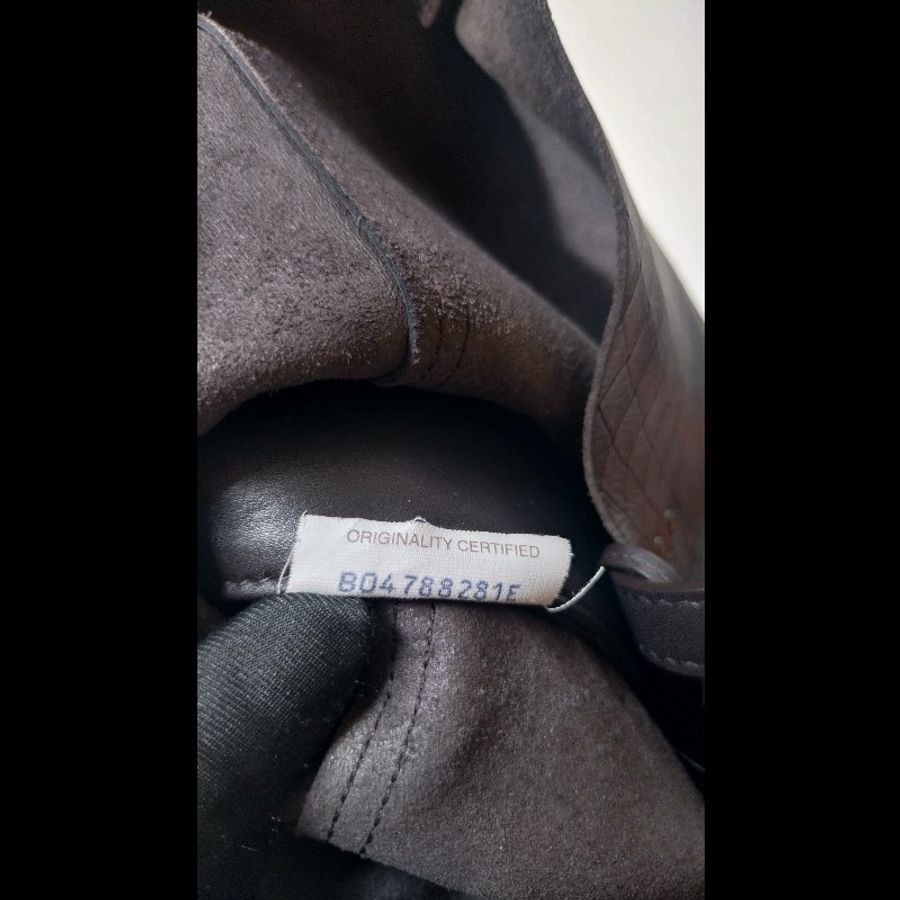 BV 深咖皮壓紋編織購物包 TOTE-16