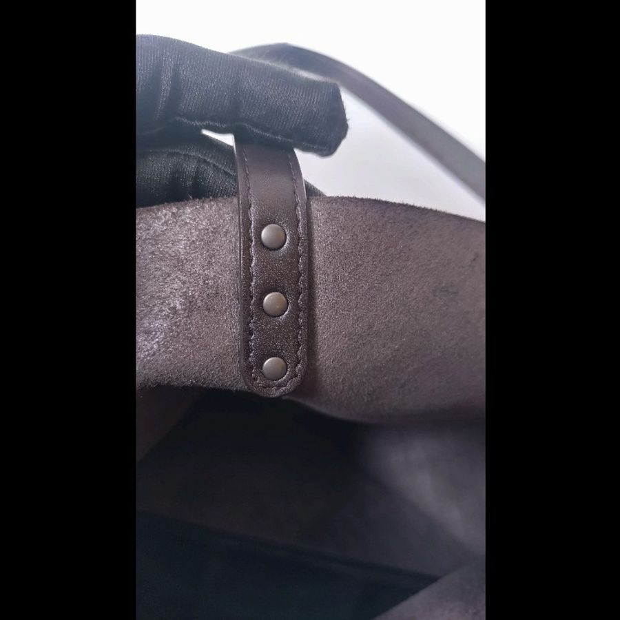 BV 深咖皮壓紋編織購物包 TOTE-17